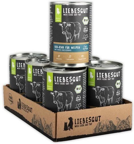 Liebesgut Tiernahrung Bio-Rind mit Bio-Hirse und Bio-Kürbis