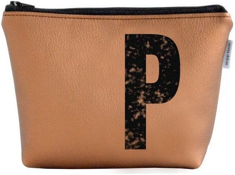 renna deluxe Kosmetiktasche und Kulturtasche personalisiert mit Monogramm - bronze