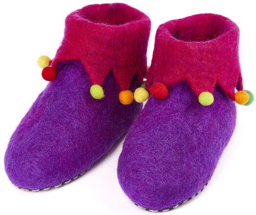 short'n'pietz Hausschuhe Harlequin handgefilzt für Kinder und Erwachsene