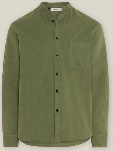 WOTE Stehkragen Hemd - Organic Cotton - The rugged Herringbone Stand up collar