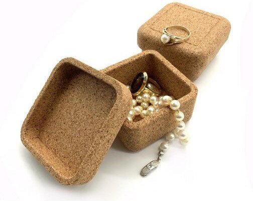 Kork-Deko Schmuck-Dose aus Kork (Schmuckkästchen) | 6,5 x 6,5 cm