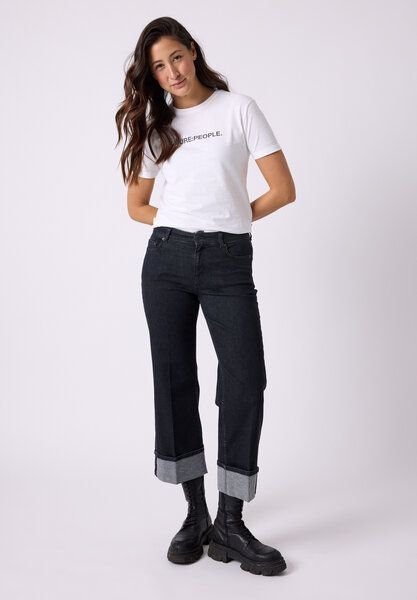 FUTURE:PEOPLE. 06:05 WIDE LEG TURN UP - MID WAIST- Damen Jeans aus weichem Stretch-Denim aus Bio-Baumwoll-Mix (30605 0 1...