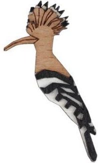 BeWooden Holzbrosche Hoopoe Brooch – handgefertigte Holz-Brosche mit Wiedehopf-Motiv