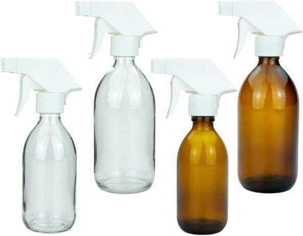 mikken Sprühflasche 250 ml | 500 ml braun + klar Glas