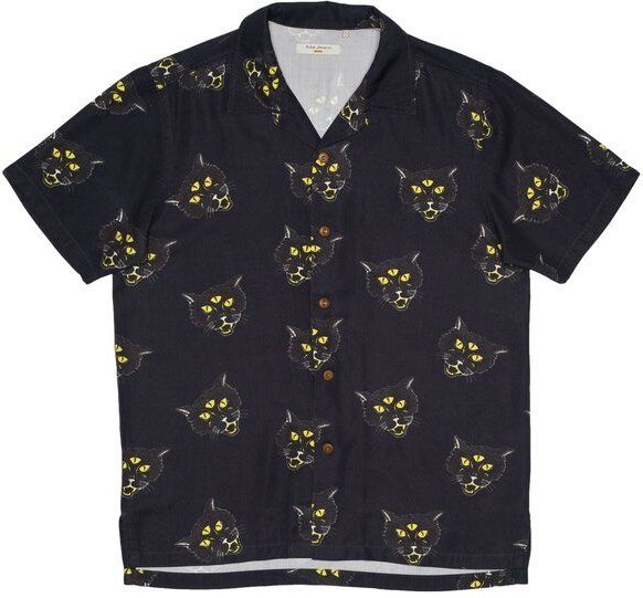 Nudie Jeans Kurzarm-Hemd Arvid The Cat