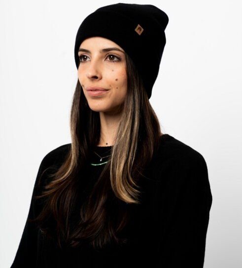 Kopyto WOLF - Glatte Zweilagige Beanie Mütze aus 100% RWS-Merinowolle