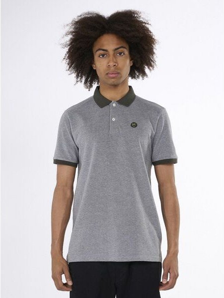 KnowledgeCotton Apparel Melange T-Shirt - Yarn dyed badge polo - aus Bio - Baumwolle
