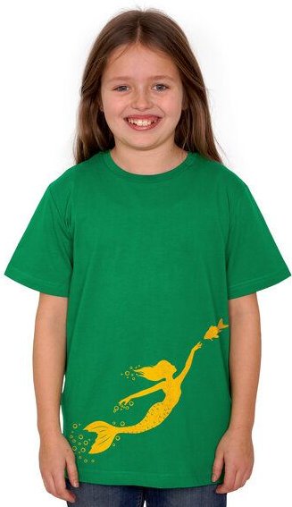 HANDGEDRUCKT "Meerjungfrau" Unisex Kinder T-Shirt