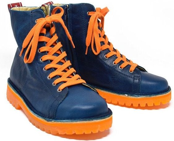 Grünbein Shoes Schnürboots Noa II lose Einlage blau-orange