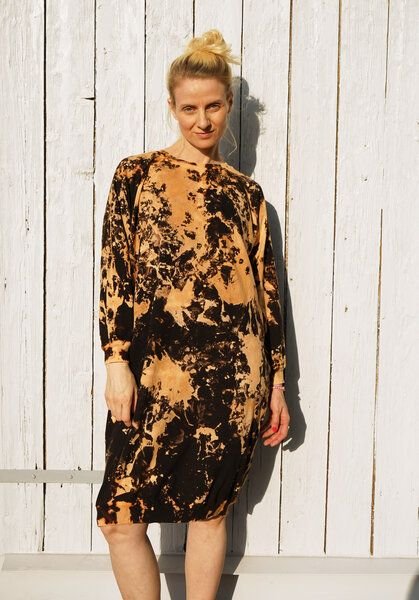 Lena Schokolade Long Sweater Black aus Bio-Baumwolle