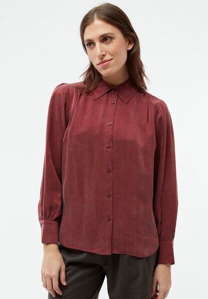 Givn Berlin Bluse GBKASIA aus Cupro (Bemberg) mit Puffärmeln