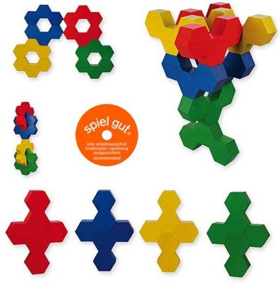 Sina Spielzeug Honeyflower Bausteine ab 3 Jahre für Feinmotorik und Konzentration