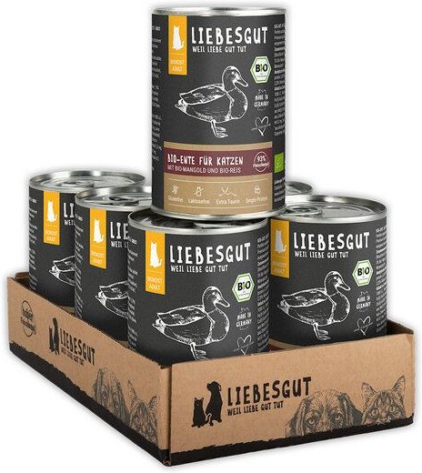 Liebesgut Tiernahrung Bio-Ente mit Bio-Mangold und Bio-Reis