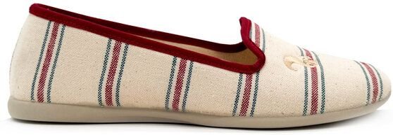 Veganer "thies 1856 ® Eco Stripe Closed Slipper" aus rec. Baumwolle