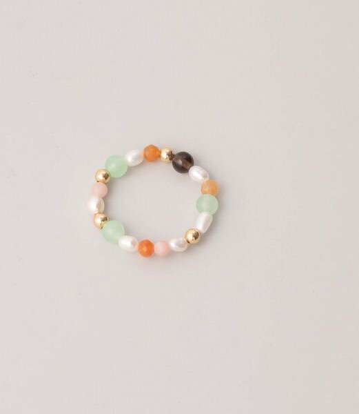 fejn jewelry Ring 'autumn pearl' mit Süsswasserperlen und Halbedelsteinen