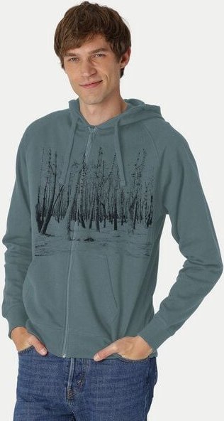 Peaces.bio - handbedruckte Biomode Herren Zip-Hoodie Woodland
