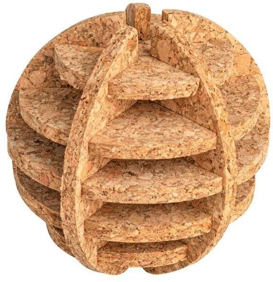 Kork-Deko 3D-Korkkugel für Vögel | Natürliches Spielzeug zum Knabbern & Beschäftigen
