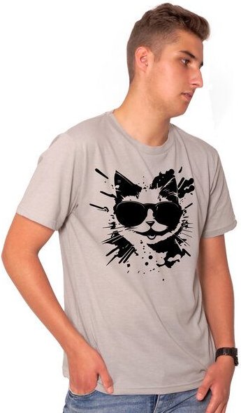 HANDGEDRUCKT "Cool Cat" Männer T-Shirt von EarthPositive
