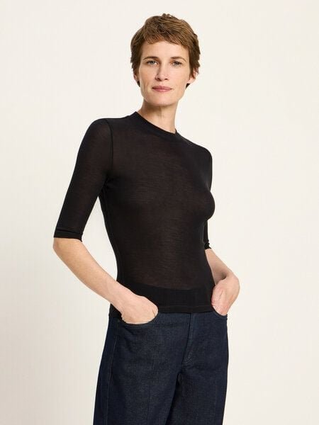 LANIUS Stehkragenshirt aus TENCEL Lyocell