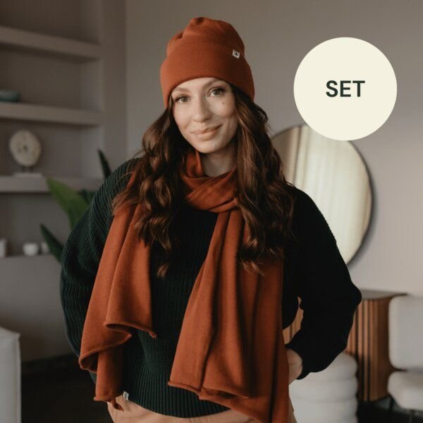NORDLICHT SET | Feinstrick Schal Thea & Strickmütze Jori