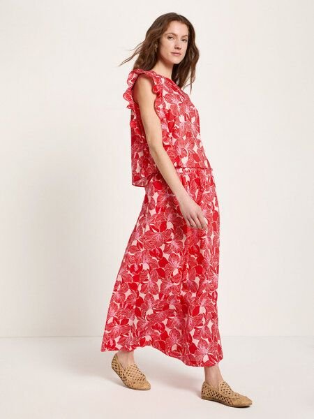 LANIUS Blusenshirt mit Volant (GOTS) aus Bio-Baumwolle