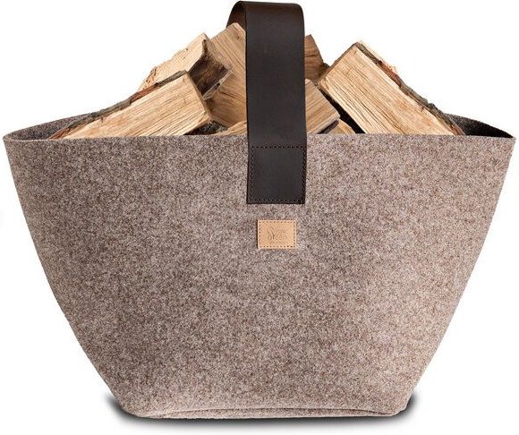 easy and green Designer Kaminholzkorb aus upcycling rPET Filz 40 Liter