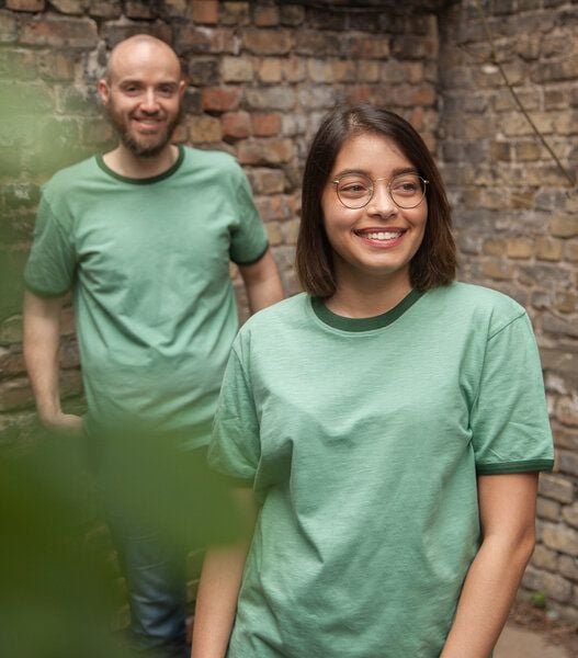 päfjes Basic Ringer Unisex T-Shirt - Fair gehandelt aus Baumwolle Slub - Bio