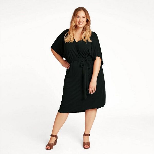 WiDDA berlin Schwarzes Wickelkleid ANNA aus ECOVERO® Jersey