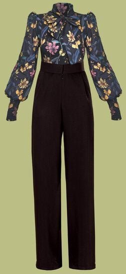 Atelier SNOW Set Body mit Schleifenkragen + Marlenehose Elena aus Bio-Lyocell