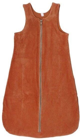 Baby Schlafsack GOTS zertifiziert – Bio-Baumwolle in Cordoptik, Braun, ärmellos mit Reißverschluss, weich & bequem | Wal...