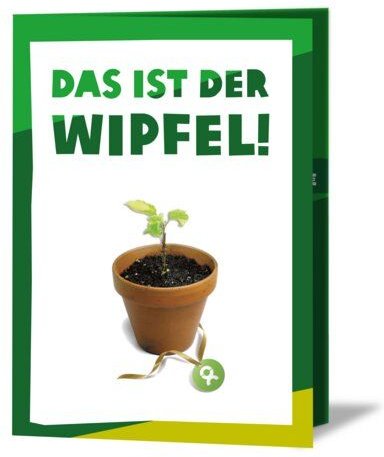 OxfamUnverpackt Spenden-Geschenk "25 junge Bäume" (Grußkarte mit Magnet)