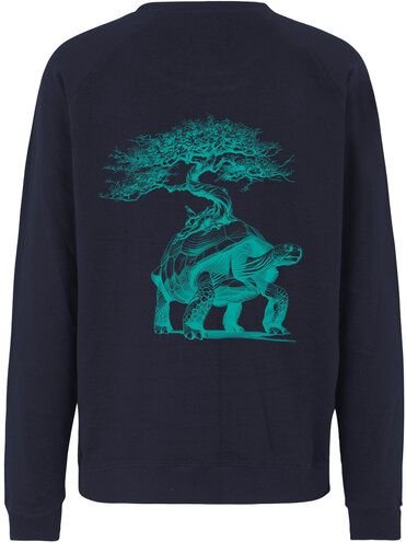 HANDGEDRUCKT "Lange Reise" Unisex Sweatshirt aus reiner Biobaumwolle (kbA)