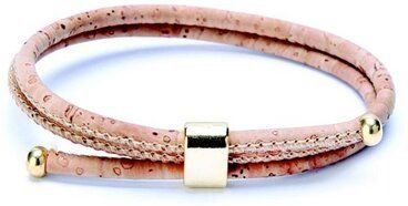 Thumbnail - Kork-Deko Schmales Korkarmband mit Ziernähten