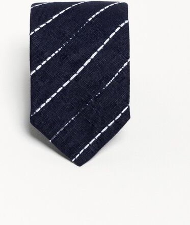 De IONESCU Die nachhaltige Krawatte „Frankfurt“ aus 100 % Leinen – normale Breite