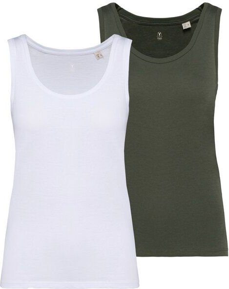 YTWOO 2er Pack Damen Tank Top aus 100% Bio-Baumwolle