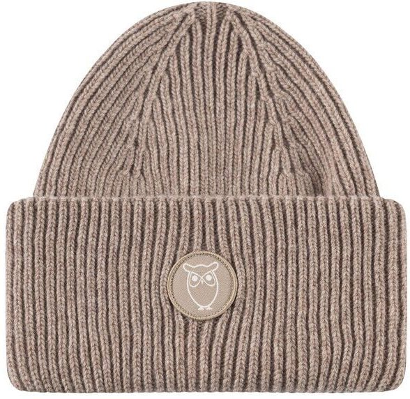 KnowledgeCotton Apparel Big Rib Beanie-Mütze aus Lammwolle