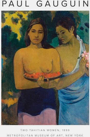 Photocircle Poster / Leinwandbild - Ausstellungsposter: Two Tahitian Women von Paul Gauguin