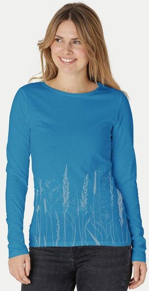 Peaces.bio - handbedruckte Biomode Bio-Damen-Langarmshirt Gräservielfalt