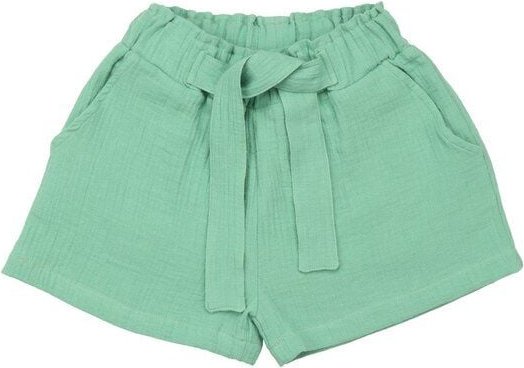Kinder Shorts GOTS zertifiziert – Hellgrün, Bund mit Kordel, weich & bequem | von Walkiddy