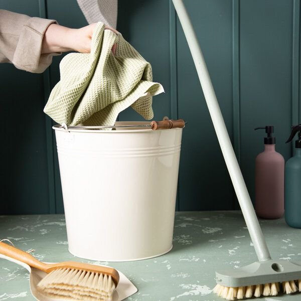 nahtur-design Putztücher-Set, Bodentuch + 4 Putzlappen aus Halbleinen Waffelpiquée