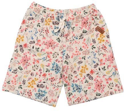 Kinder Shorts GOTS zertifiziert Bio-Baumwolle, Offwhite, Mini-Blumenmuster, Walkiddy