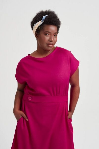 AYANI Sati | Midi Sommerkleid aus ECOVERO und Leinen