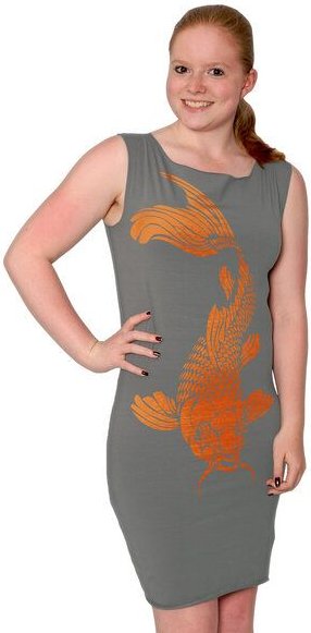 HANDGEDRUCKT "Koi03" Bio-Kleidchen