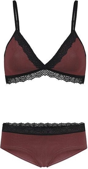 Frija Omina Set: Bio BH + Hipster Spitze dunkel