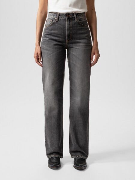 Nudie Jeans Damen Jeans - Clean Eileen - Grey Crosshatch