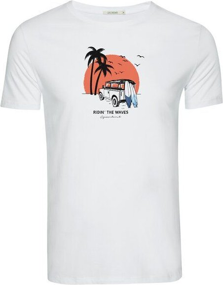 GREENBOMB Print T-Shirt Nature Car Surf Guide