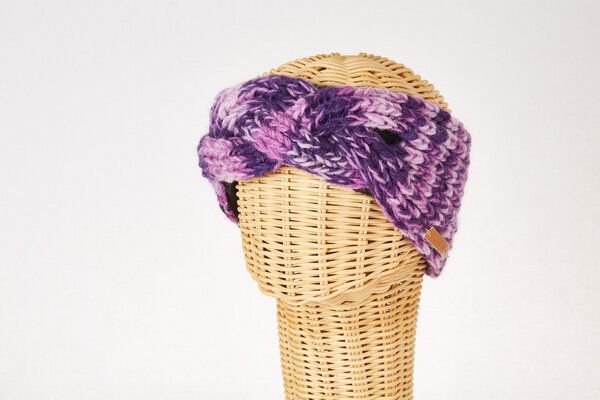 short'n'pietz Schurwollstirnband meliert, handgestrickt