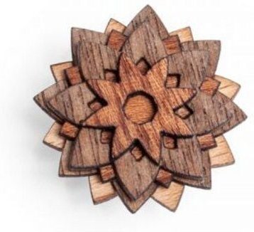 BeWooden Brosche aus Holz "African Flower" | Mode Schmuck