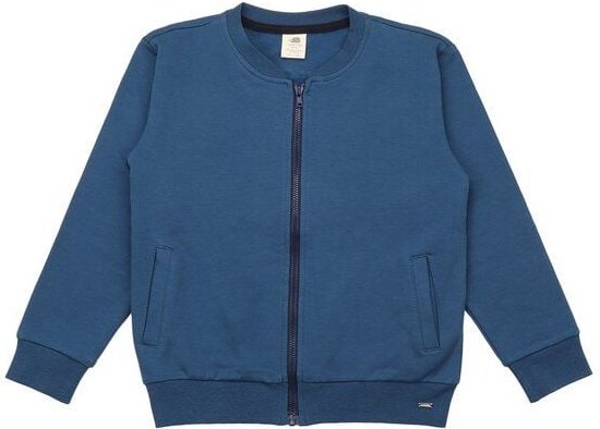 Walkiddy Navy-Zip Kinderjacke in Marineblau - Bio-Baumwolle, GOTS zertifiziert und Allergikerfreundlich