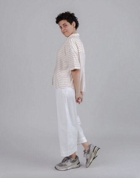 Brava Fabrics Mix Oversize Cropped Blouse Narciso